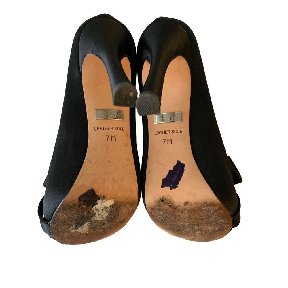Badgley Mischka black heels bow women’s size 7 - Picture 8 of 8